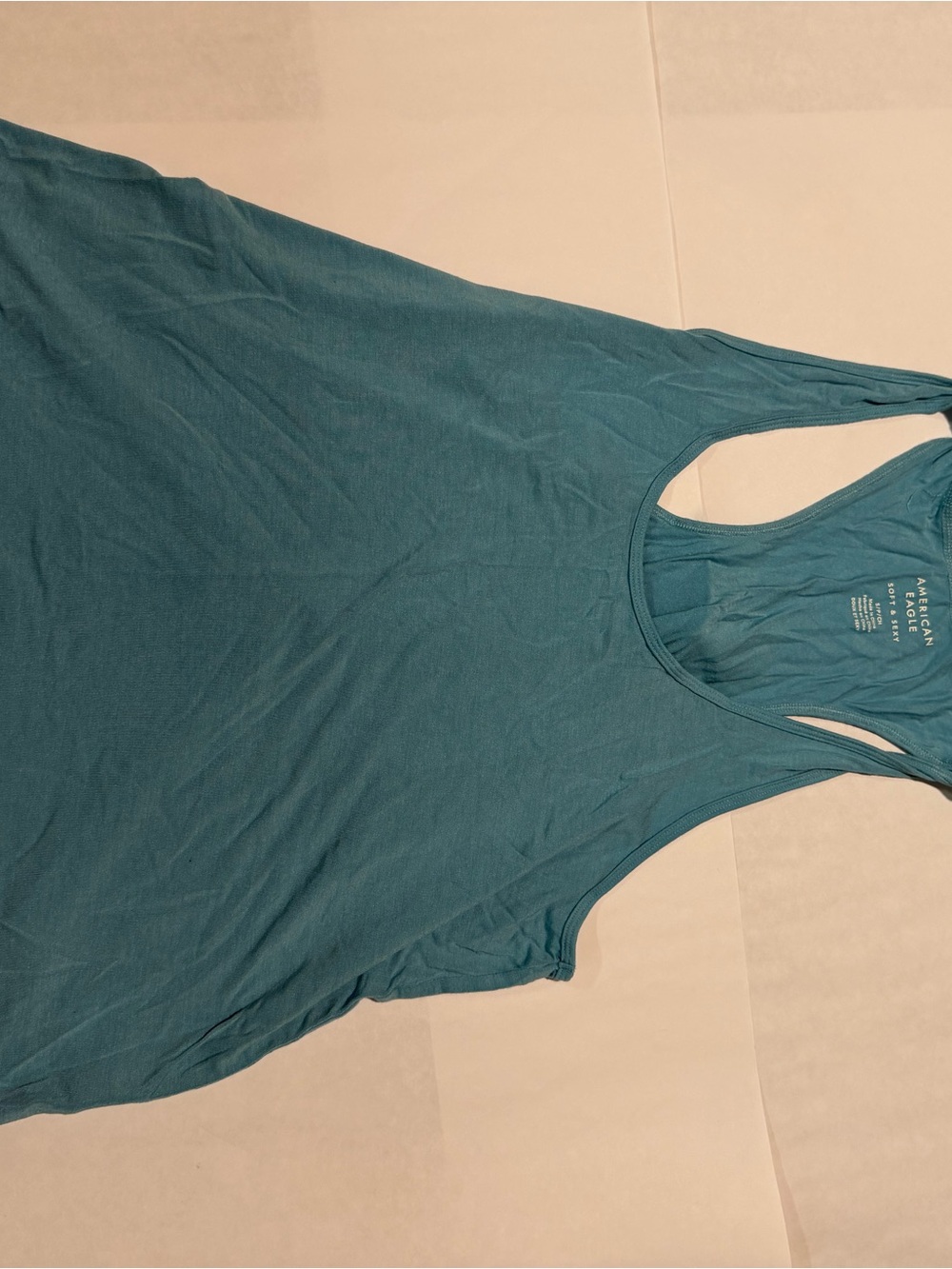 American Eagle Outfitters Teal Scoop Neck Racerback Tank